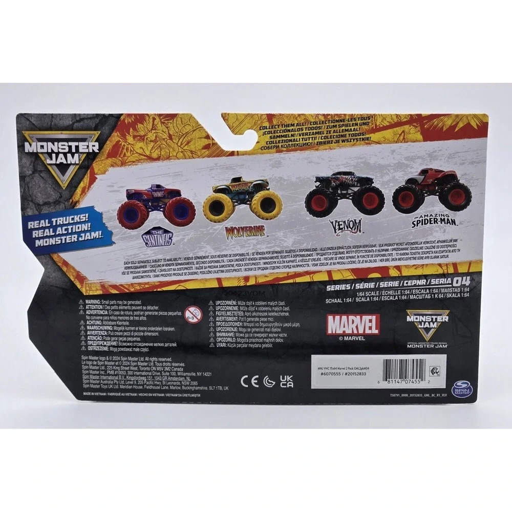 Spin Master Monster Jam Marvel Sentinels vs Wolverine 2‎ Pack 1:64 Trucks 2025